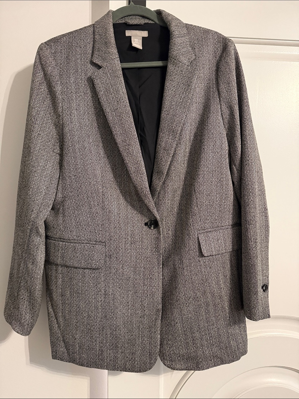 H&M Classic Gray Herringbone Women's Blazer